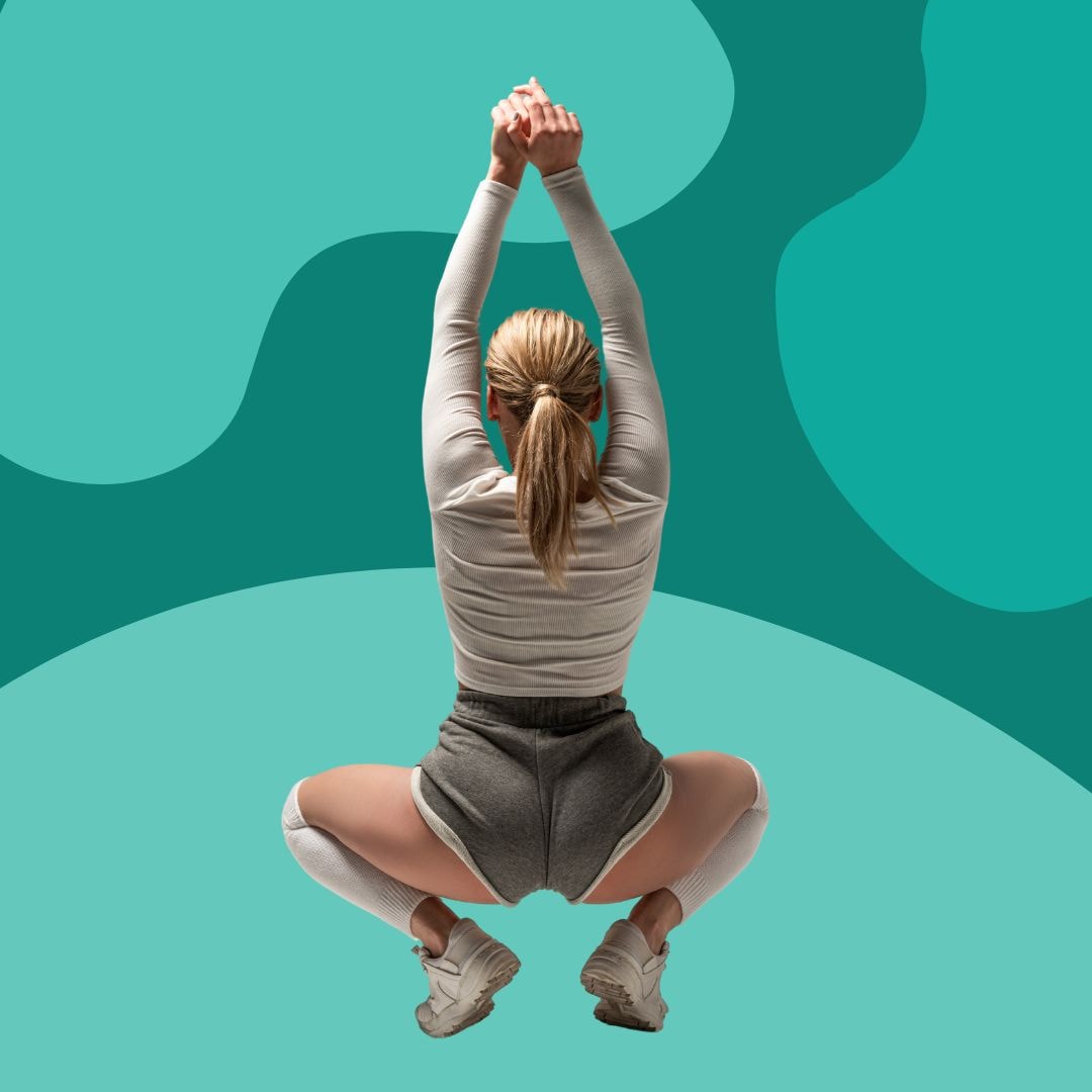 een intensieve workout met energieke warming up en cooling down voor onderrug met kniebeschermers